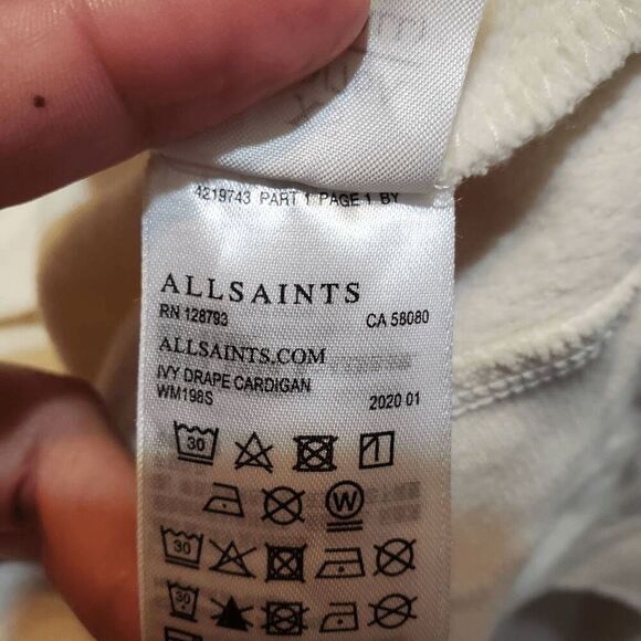 ALL SAINTS WOMEN'S LONG SLEEVE IVY DRAPE CARDIGAN EXTRA SAMLL - Picture 7 of 9